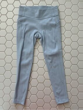 all in motion Light Blue Ribbed Kids Leggings